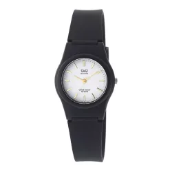   Q&Q női karóra, fekete műanyag tok, fekete műanyag szíj, fehér számlap, quartz, VQ81J004Y