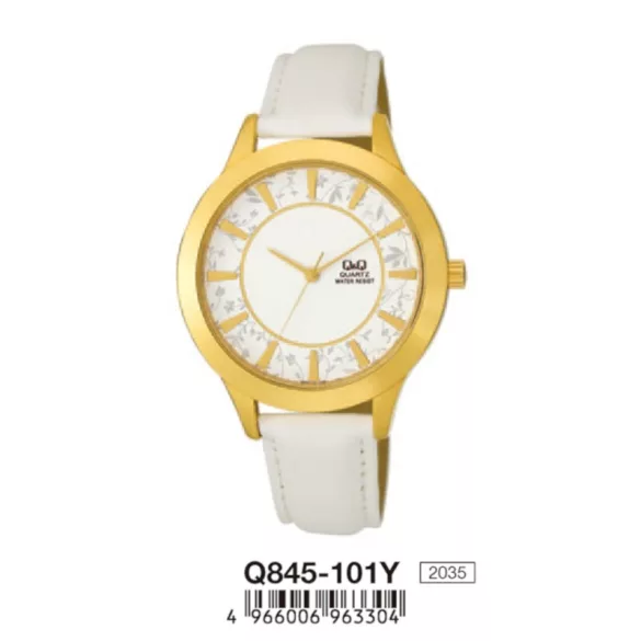 Ceas damă Q&Q quartz, carcasă aurie, Q845-101Y
