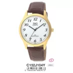 Ceas bărbătesc Q&Q quartz, carcasă aurie, C152J104Y