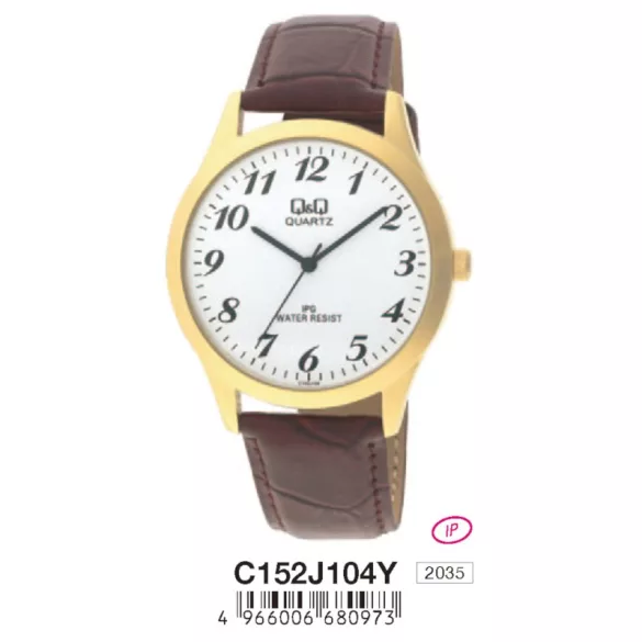 Ceas bărbătesc Q&Q quartz, carcasă aurie, C152J104Y