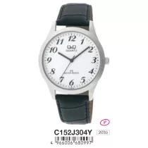 Ceas bărbătesc Q&Q quartz, carcasă argintie, C152J304Y