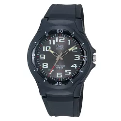   Ceas bărbătesc Q&Q plastic, mecanism quartz, culoare neagră