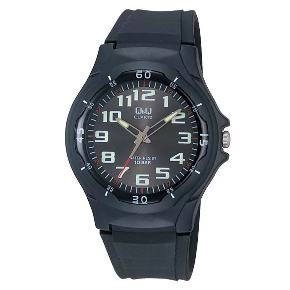 Ceas bărbătesc Q&Q plastic, mecanism quartz, culoare neagră