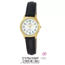Ceas damă Q&Q quartz, carcasă aurie, C179J104Y