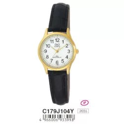 Ceas damă Q&Q quartz, carcasă aurie, C179J104Y