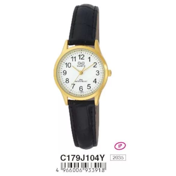 Ceas damă Q&Q quartz, carcasă aurie, C179J104Y