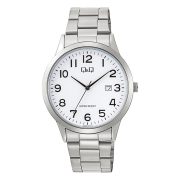   Q&Q férfi karóra, quartz, ezüst színű fémtok, ezüst színű nemesacél csat, fehér számlap A44A-001PY