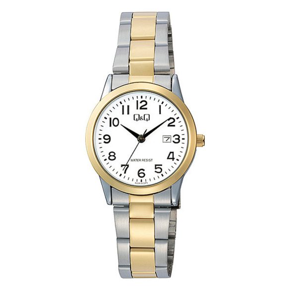 Q&Q női karóra, quartz, bicolor színű fémtok, bicolor színű fémcsat, fehér számlap A45A-003PY