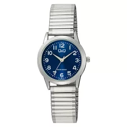   Q&Q női karóra, quartz, ezüst színű fémtok, ezüst színű rugóscsat, kék számlap C11A-035PY