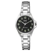 Q&Q női karóra, quartz, ezüst színű fémtok, ezüst színű fémcsat, fekete számlap C37A-006PY Q&Q női karóra, quartz, ezüst színű fémtok, ezüst színű fémcsat, fekete számlap C37A-006PY