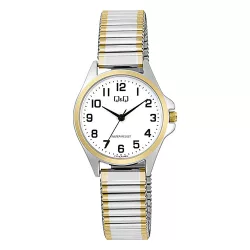   Q&Q női karóra, quartz, bicolor színű fémtok, bicolor színű rugóscsat, fehér számlap C37A-025PY