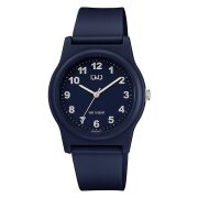   Q&Q férfi karóra, sötét kék színű műanyag tok, sötét kék színű műanyag szíj, sötét kék számlap, G22A-024VY