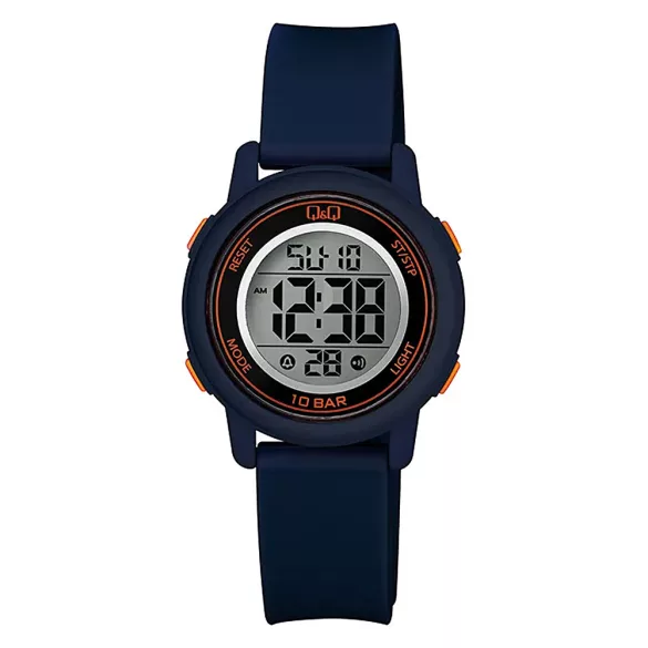 Q&Q női karóra, quartz, digitális kijelzés, kék színű műanyag tok, kék színű műanyag szíj, M208J009Y