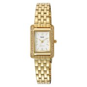   Q&Q női karóra, quartz, arany színű fémtok, arany színű fémcsat, fehér számlap Q24C-002PY