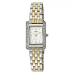   Q&Q női karóra, quartz, ezüst színű fémtok, bicolor színű fémcsat, fehér számlap Q24C-003PY