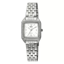   Q&Q női karóra, quartz, ezüst színű fémtok, ezüst színű fémcsat, fehér számlap Q27C-003PY