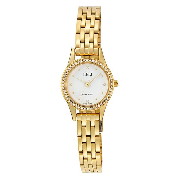 Q&Q női karóra, quartz, arany színű fémtok, arany színű fémcsat, fehér számlap Q30C-003PY