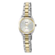   Q&Q női karóra, bicolor színű fémtok, bicolor színű fémcsat, ezüst színű számlap, Q36C-002PY