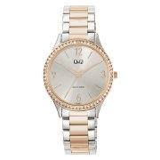 Q&Q női karóra,quartz, bicolor színű fémtok, bicolor színű fémcsat, ezüst számlap Q75B-005PY Q&Q női karóra,quartz, bicolor színű fémtok, bicolor színű fémcsat, ezüst számlap Q75B-005PY