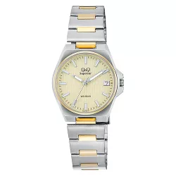   Q&Q női karóra, quartz, bicolor színű nemesacél tok, bicolor színű nemesacél csat, arany számlap (Superior) S22A-007PY