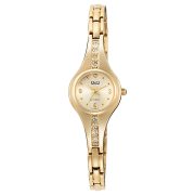   Q&Q női ékszeróra, quartz, arany színű fémtok, arany színű fémcsat, arany színű számlap, F13A-001PY