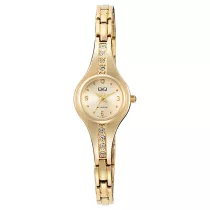   Q&Q női ékszeróra, quartz, arany színű fémtok, arany színű fémcsat, arany színű számlap, F13A-001PY