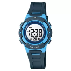   Q&Q női karóra, quartz, digitális kijelzés, kék műanyag tok, kék műanyag szíj, G32A-002VY