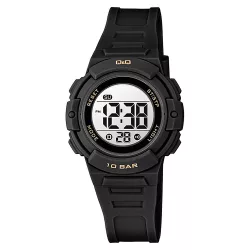   Q&Q női karóra, quartz, digitális kijelzés, fekete színű műanyag tok, fekete színű műanyag szíj, G32A-004VY