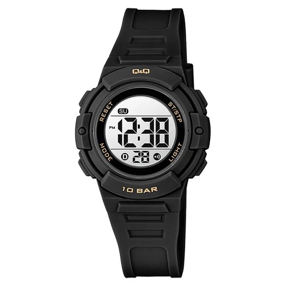 Q&Q női karóra, quartz, digitális kijelzés, fekete színű műanyag tok, fekete színű műanyag szíj, G32A-004VY