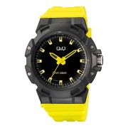 Q&Q férfi karóra, quartz, fekete színű műanyag tok, sárga színű műanyag szíj, fekete színű számlap, V40A-003VY Q&Q férfi karóra, quartz, fekete színű műanyag tok, sárga színű műanyag szíj, fekete színű számlap, V40A-003VY