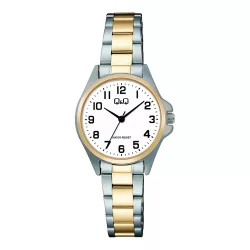   Q&Q női karóra, quartz, bicolor színű fémtok, bicolor színű fémcsat, fehér színű számlap C37A-017PY
