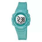   Q&Q női karóra, quartz, digitális, türkiz színű műanyag tok, türkiz színű műanyag szíj, LCD kijelzés G32A-003VY