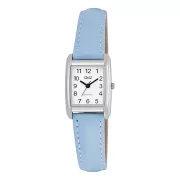   Q&Q női karóra, quartz, ezüst színű fémtok, fehér színű számlap, kék színű bőrszíj Q44C-002PY