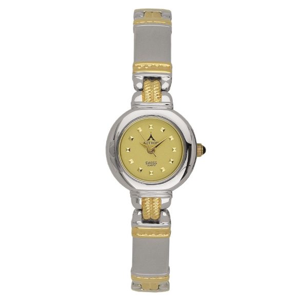 ASTRON 5080-9 női karóra, ezüst színű fém tok, bicolor fémcsat, arany színű számlap, keményített ásványüveg, quartz szerkezet, cseppmentes vízállóság