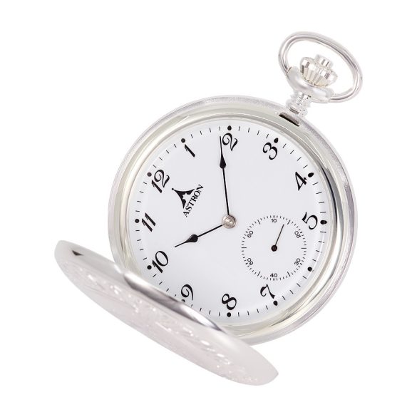 Ceas de buzunar ASTRON, material ARGINT (925), mecanism mecanic, cadran alb, fără lanț