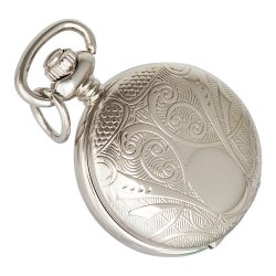   Ceas pandativ de damă ASTRON, mecanism quartz, carcasă argintie (cu ornamente), cifre arabe, 26 mm