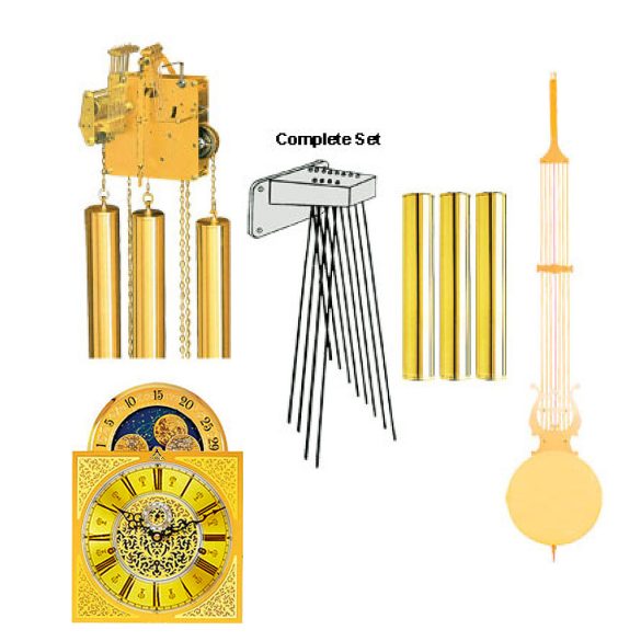 Hermle állóóra szerkezet, mechanikus, 3 db súly, 1/4 ütős westminster dallam