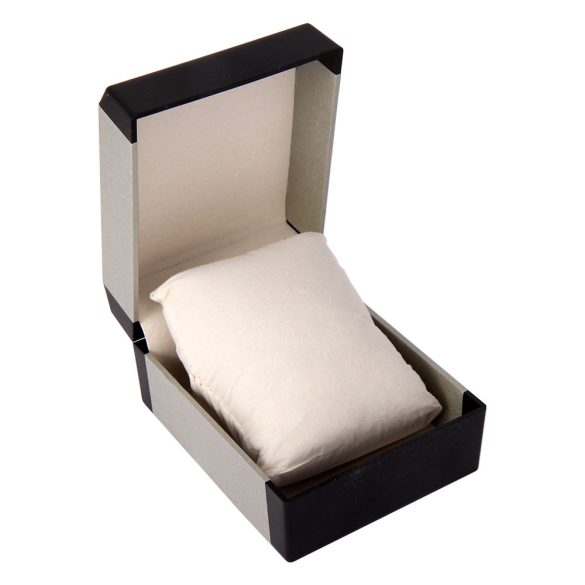 5801-8 Cutie ceas de mână, negru și argintiu (carton, alb cu pernuță)