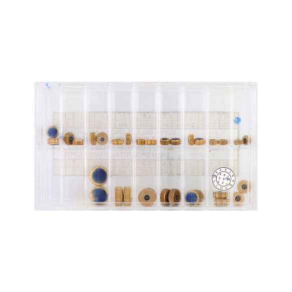 Nagy méretű igazító korona szett, arany színű, 32 db