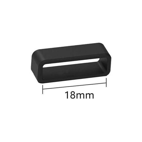 Karóra szíj bújtató, műanyag, fekete színű, 18 mm-es szíjhoz