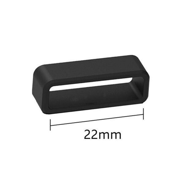 Karóra szíj bújtató, műanyag, fekete színű, 22 mm-es szíjhoz