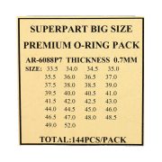   Hátlap tömítés ^O^ gyűrű szett, 16 méret, 0,7 mm x 33,5 mm-től - 46 mm-ig, 144 db / szett