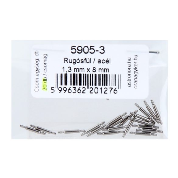 Rugósfül, acél, 8*1.30 mm