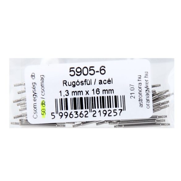 Rugósfül, acél, 16*1.30 mm