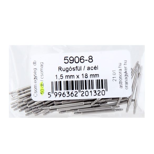 Rugósfül, acél, 18 mm*1.50 mm