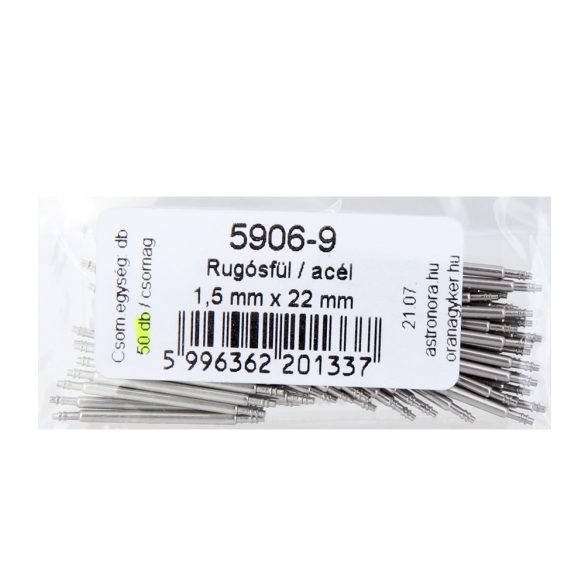 Rugósfül, acél, 22 mm*1.50 mm