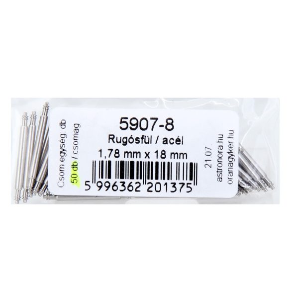 Rugósfül, acél, 18 mm*1.78 mm