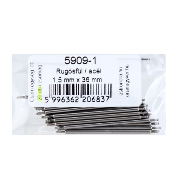 Rugósfül, acél, 36 mm*1.5 mm