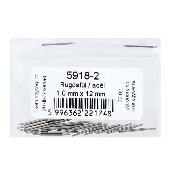 Rugósfül, acél, 12 mm * 1.0 mm