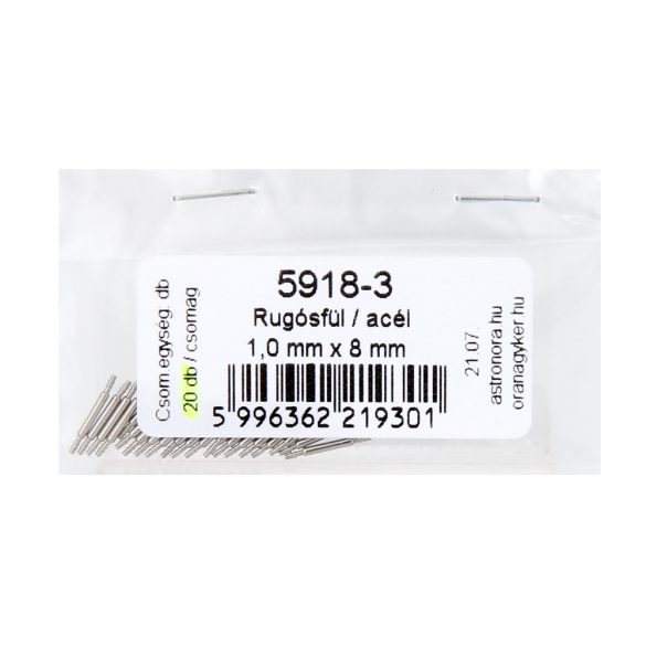 Rugósfül, acél, 8*1.0 mm